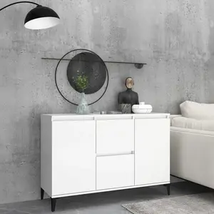 vidaXL Buffet Blanc 104x35x70 cm Aggloméré pas cher