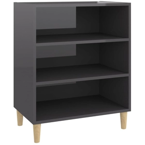 Vidaxl - Buffet Gris brillant 57x35x70 cm Aggloméré gris brillant pas cher