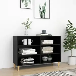 vidaXL Buffet noir 103,5x35x70 cm bois d'ingénierie pas cher