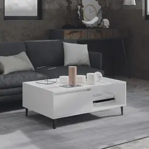 vidaXL Table basse blanc 90x60x35 cm bois d'ingénierie pas cher