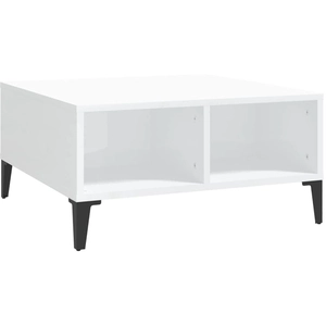 vidaXL Vidaxl Table Basse Blanc Brillant 60x60x30 Cm Bois D'ingénierie pas cher