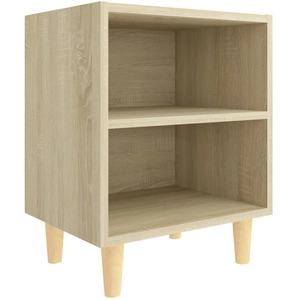 vidaXL Table de chevet avec pieds en bois Chêne sonoma 40x30x50 cm pas cher
