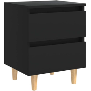 vidaXL Table de chevet avec pieds en pin Noir 40x35x50 cm pas cher