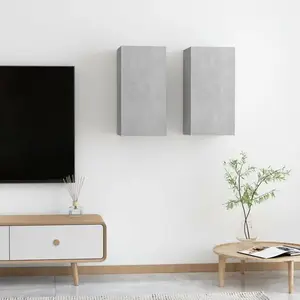 vidaXL Meubles TV 2 pcs Gris béton 30,5x30x60 cm Aggloméré pas cher