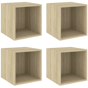 vidaXL Armoires murales 4 pcs Chêne Sonoma 37x37x37 cm Aggloméré pas cher
