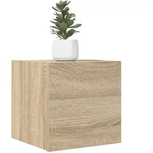 vidaXL Meubles TV muraux 4 pcs Chêne sonoma 30,5x30x30 cm pas cher