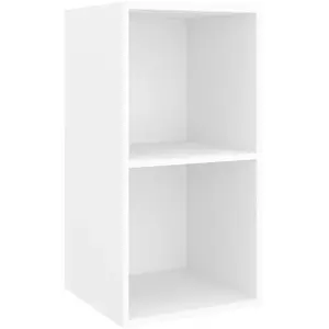 vidaXL Meuble TV mural Blanc 37x37x72 cm Bois d’ingénierie pas cher
