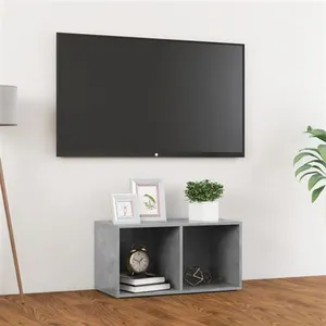 vidaXL Meuble TV Gris béton 72x35x36,5 cm Aggloméré pas cher