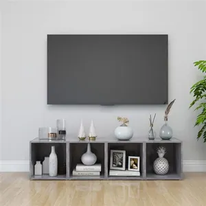 vidaXL Meubles TV 4 pcs Gris béton 37x35x37 cm Aggloméré pas cher
