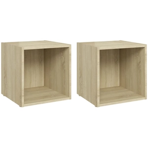Comparateur de prix : Meubles tv 2 pcs Chêne sonoma 37x35x37 cm Aggloméré vidaXL - Chêne sonoma
