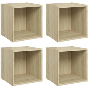Meubles tv 4 pcs Chêne sonoma 37x35x37 cm Aggloméré Vidaxl Chêne sonoma pas cher