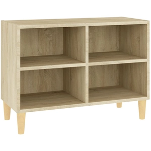 vidaXL Meuble TV avec pieds en bois massif Chêne sonoma 69,5x30x50 cm pas cher