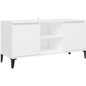 vidaXL Meuble TV avec pieds en métal Blanc 103,5x35x50 cm pas cher