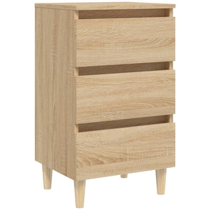 vidaXL Table de chevet avec pieds en bois Chêne sonoma 40x35x69 cm pas cher