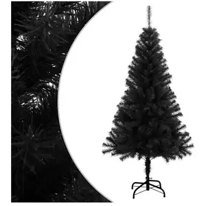 Comparateur de prix : vidaXL Sapin de Noël artificiel avec support noir 120 cm PVC