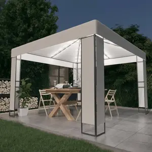 Comparateur de prix : vidaXL Vidaxl Tonnelle Avec Double Toit Et Lumières Led 3x3 M Blanc