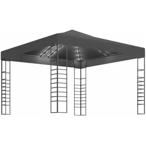 Comparateur de prix : vidaXL Chapiteau de jardin avec lumières LED 3x3 m Anthracite