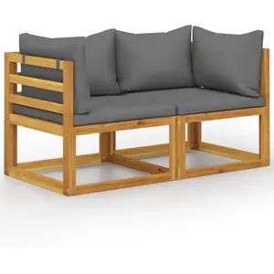 Comparateur de prix : vidaXL Banc de jardin à 2 places avec coussins gris foncé