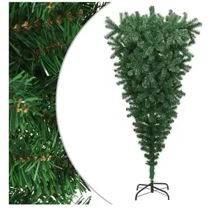 vidaXL Sapin de Noël artificiel renversé avec support Vert 180 cm pas cher