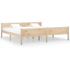 vidaXL Cadre de lit Bois de pin massif 200x200 cm pas cher