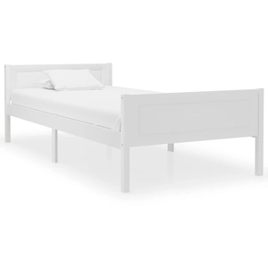 vidaXL Cadre de lit Bois de pin massif Blanc 100x200 cm pas cher