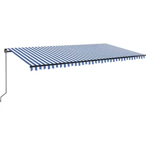 Comparateur de prix : vidaXL Auvent manuel rétractable avec LED 600x350 cm Bleu et blanc