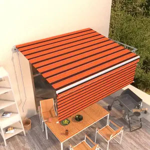 Comparateur de prix : vidaXL Vidaxl Auvent Automatique Rétractable Et Store 4,5x3m Orange Et Marron