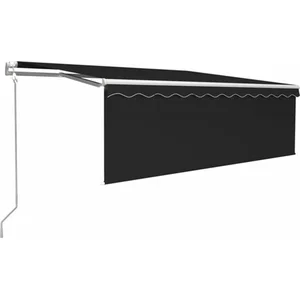 vidaXL Auvent automatique store capteur de vent LED 4,5x3 m Anthracite pas cher