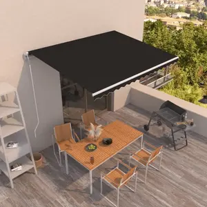 vidaXL Auvent rétractable automatique 400x350 cm Anthracite pas cher