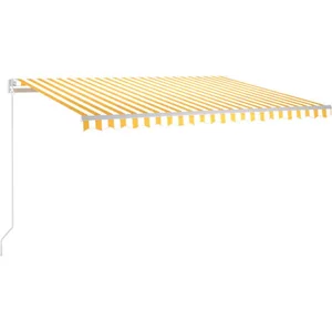 vidaXL Auvent manuel rétractable 400x350 cm Jaune et blanc pas cher