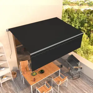 Comparateur de prix : vidaXL Vidaxl Auvent Manuel Rétractable Avec Store 4,5x3 M Anthracite