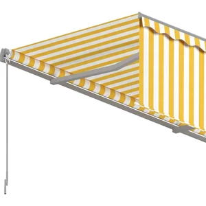 Comparateur de prix : vidaXL Auvent rétractable manuel avec store 3,5x2,5 m Jaune et blanc