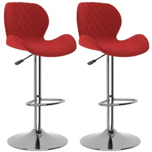 vidaXL Tabourets de bar 2 pcs Rouge bordeaux Velours pas cher