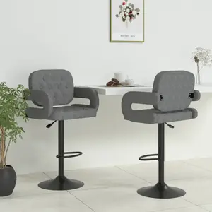 Comparateur de prix : vidaXL Tabourets de bar lot de 2 gris clair tissu