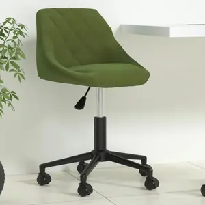 vidaXL Chaise pivotante de bureau Vert clair Velours pas cher