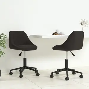 vidaXL Chaises pivotantes à manger lot de 2 noir velours pas cher