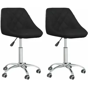 vidaXL Chaises à manger pivotantes lot de 2 noir similicuir pas cher