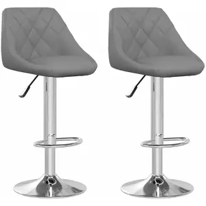 vidaXL Tabourets de bar lot de 2 gris similicuir pas cher