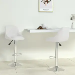 vidaXL Tabourets de bar lot de 2 blanc similicuir pas cher