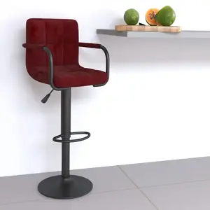 Comparateur de prix : vidaXL Vidaxl Tabouret De Bar Rouge Bordeaux Velours