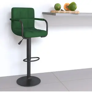 vidaXL Vidaxl Tabouret De Bar Vert Foncé Velours pas cher