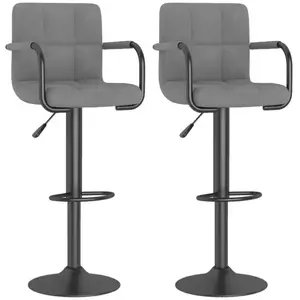 Comparateur de prix : vidaXL Tabourets de bar lot de 2 gris clair velours