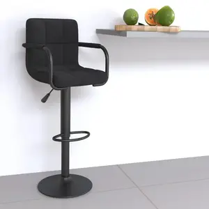 vidaXL Tabouret de bar Noir Velours pas cher