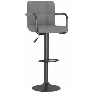 vidaXL Tabouret de bar Gris clair Velours pas cher