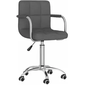 vidaXL Chaise pivotante de bureau Gris foncé Tissu pas cher