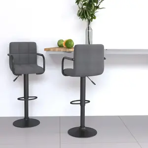 vidaXL Tabourets de bar lot de 2 gris clair tissu pas cher