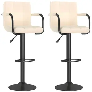 vidaXL Tabourets de bar lot de 2 crème tissu pas cher