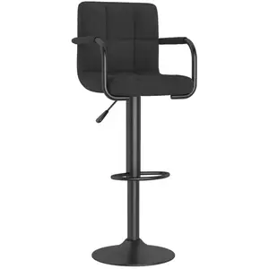 vidaXL Tabouret de bar Noir Tissu pas cher