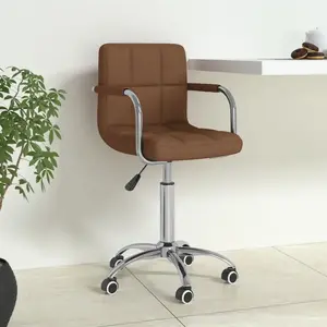 Chaise pivotante de bureau Marron Tissu vidaXL pas cher