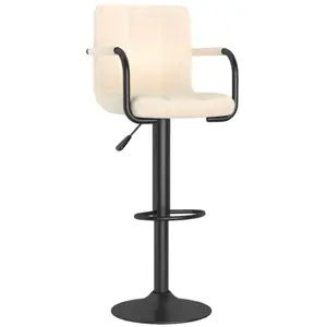 vidaXL Tabouret de bar Crème Tissu pas cher